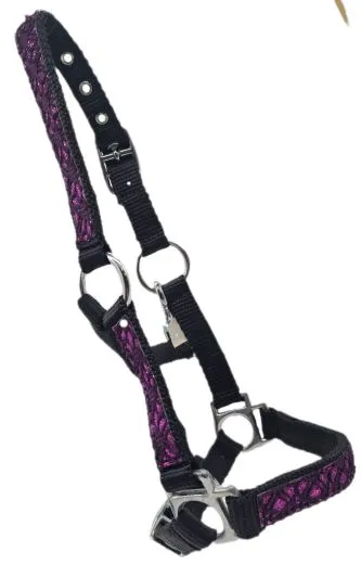 Halfter Fancy MMS Fohlenhalfter Glitzer Lila Fohlen Glitzerhalfter Kleiner Karabiner