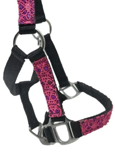 Halfter Fancy Minishetty Shetty Fohlenhalfter Glitzer Schwarz Pink Fohlen Glitzerhalfter Nylonhalfter