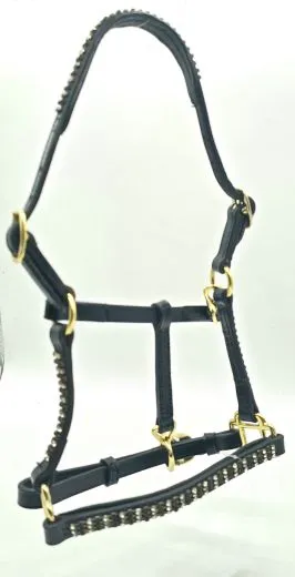 B Ware Halfter Leder Braun Schwarz Glitzer Minishetty Shetty Lederhalfter Show B Ware