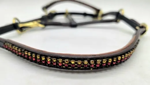 B Ware Halfter Leder Braun Schwarz Glitzer Minishetty Shetty Lederhalfter Show B Ware