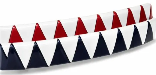 Retro Stirnband Blau / Rot - Wei� Leder Stirnriemen Pferdesport-Tradition 41 cm Warmblut