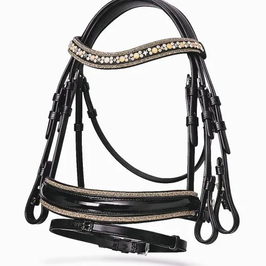 Luna Chic Ledertrense Lack Glitzer incl. Z�gel Minishetty Shetty Welsh Glitzertrense