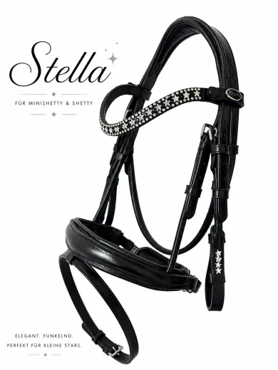 Stella Lederstrense Trense Leder ergonomisch Minishetty Shetty Glitzer Stirnriemen Sterne Sternchen