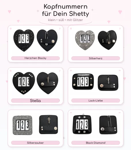 Kopfnummern Kopfnummer klein Minishetty Shetty 1 Set = 2 St�ck Glitzer Strass Startnummer Startnummern Turnier