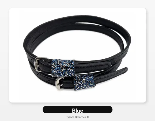 Sporenriemen Leder Sporen Ledersporenriemen Leder Glitzer Blau Schwarz Gold Silber