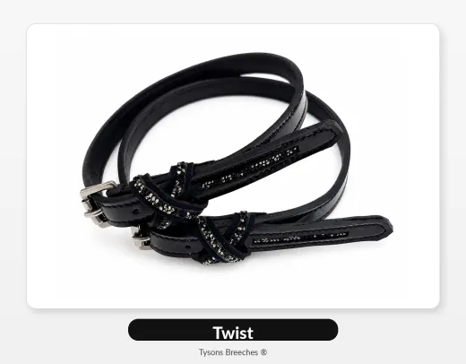 Sporenriemen Leder Sporen Ledersporenriemen Leder Glitzer Blau Schwarz Gold Silber