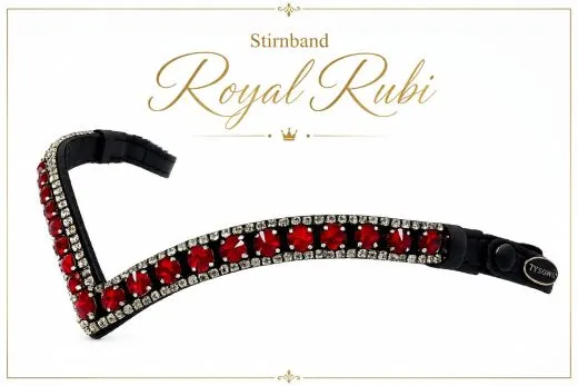 Royal Stirnriemen Kaltblut X Full XX Full Royal Ruby Royal Ice 45 / 55 cm Glitzerstirnband Schnellverschluss-System