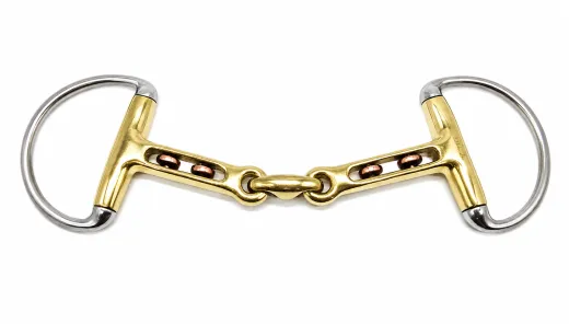 D-Ring Gebiss Kaltblut Kupferrollen doppelt gebrochen Argentan Kupfer 15,5 16,5 17,5 cm D-Ring Gebiss
