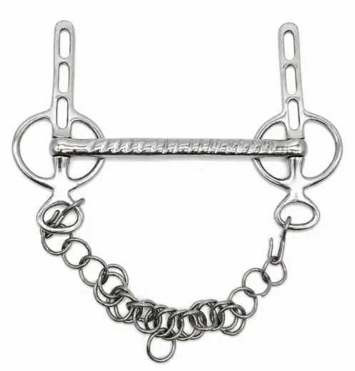 Liverpool Gebiss Stange 1,5 cm 3 Slot 15,5 16,5 17,5 + Kinnkette Kaltblut Fahrgebiss �bergr��e