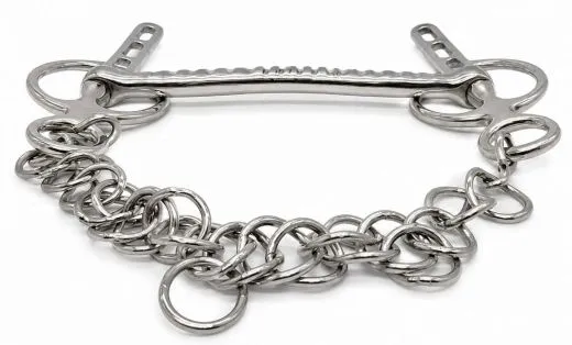 Liverpool Gebiss Stange 1,5 cm 3 Slot 15,5 16,5 17,5 + Kinnkette Kaltblut Fahrgebiss �bergr��e