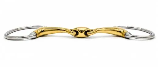 D Ring Gebiss einfach gebrochen 15,5 16,5 17,5 �bergr��e Argentan 15 mm gro�e Ringe Kaltblut Bit