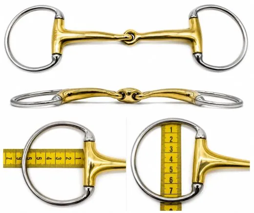 D Ring Gebiss einfach gebrochen 15,5 16,5 17,5 �bergr��e Argentan 15 mm gro�e Ringe Kaltblut Bit