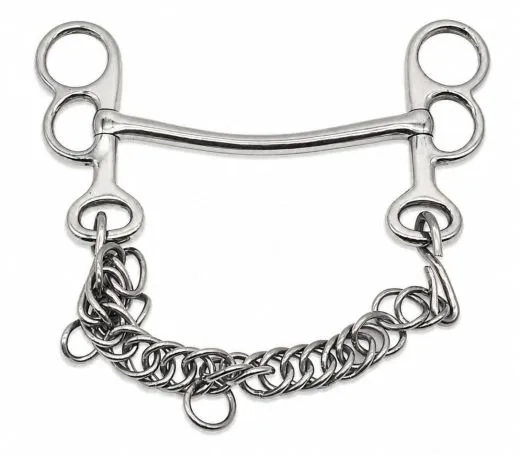 Butterfly Stange Gebiss + Kinnkette 9,5 10,5 11,5 St�rke 10 mm Shetty Minishetty Welsh Edelstahl Pony Stangengebiss
