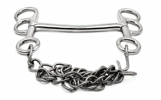 Butterfly Stange Gebiss + Kinnkette 9,5 10,5 11,5 St�rke 10 mm Shetty Minishetty Welsh Edelstahl Pony Stangengebiss
