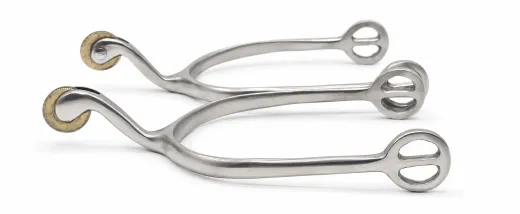 R�dchensporen Sporen Rad Edelstahl Messing 4,5 cm leicht nach oben gebogen 1 Paar = 2 St�ck