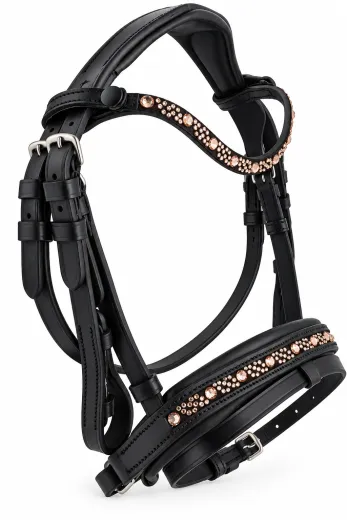 Trense DIONI Minishetty Shetty Welsh Strass Glitzer mit Schmucksteinen in Champagner incl. Z�gel