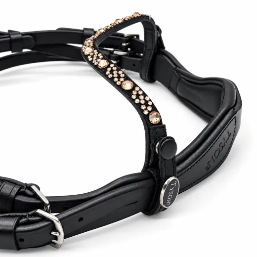 Trense DIONI Minishetty Shetty Welsh Strass Glitzer mit Schmucksteinen in Champagner incl. Z�gel