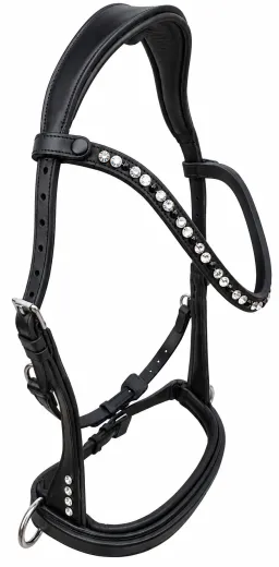 Minishetty Shetty Welsh Sidepull Trense NOVA gebisslose Ledertrense Schnellverschluss-Stirnriemen Gummiz�geln bis x Full