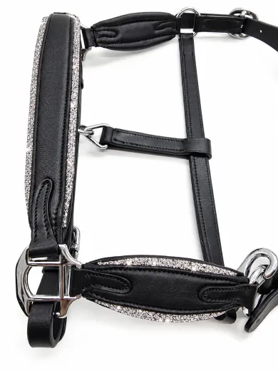 Elara Lederhalfter Glitzer weiches Leder Halfter ergonomisches Genick Minishetty Shetty Welsh Glitzerhalfter