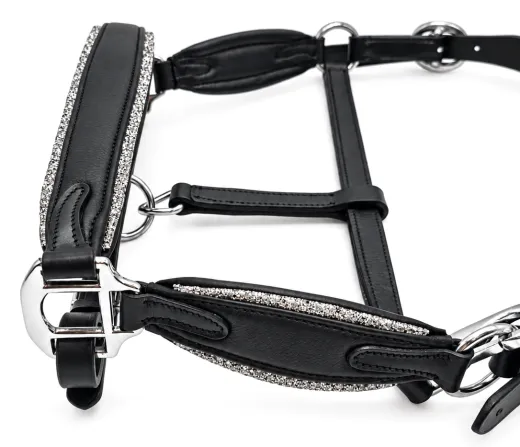 Elara Lederhalfter Glitzer weiches Leder Halfter ergonomisches Genick Minishetty Shetty Welsh Glitzerhalfter
