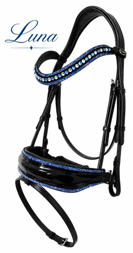 Luna Blau Leder Minishetty Shetty Welsh Ledertrense Leder Glitzertrense MS S Lack Strass