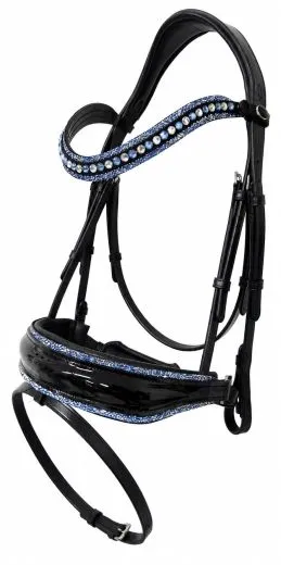 Luna Blau Leder Minishetty Shetty Welsh Ledertrense Leder Glitzertrense MS S Lack Strass
