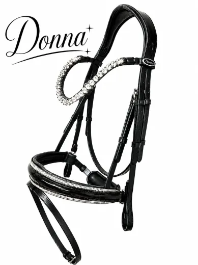 Trense Donna Lack Leder Strass Glitzer Zaum Minishetty Shetty Welsh Schwedisch incl. Z�gel Ledertrense