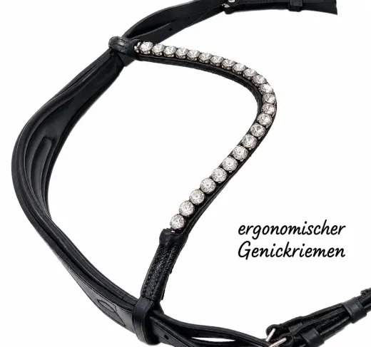 Trense Donna Lack Leder Strass Glitzer Zaum Minishetty Shetty Welsh Schwedisch incl. Z�gel Ledertrense