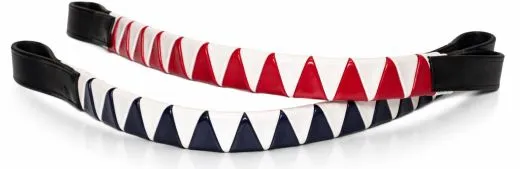 Retro Stirnriemen Stirnband Dreiecke Rot oder Blau Wei� VB WB XFull XX Full Kaltblut Retrostirnriemen Dreiecks-Design