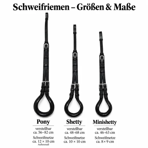 Schweifriemen Minishetty Shetty Pony Schweifmetze Schwarz Leder MS S PO Schweif - Riemen