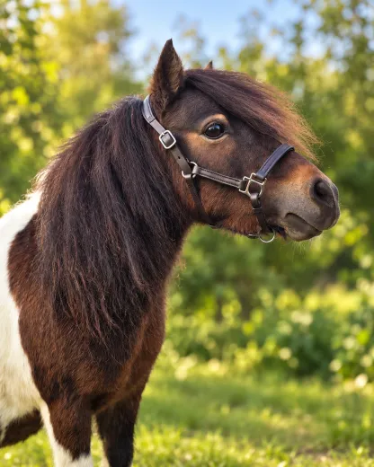 Avena Lederhalfter Leder Halfter Minishetty Shetty Welsh Pony Schwarz Braun ergonomisch - fallen gro� aus-