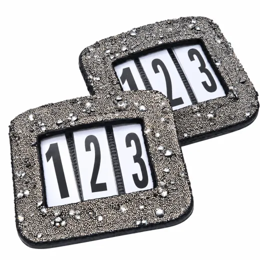 Kopfnummern Kopfnummer Silberzauber 7 X 7 cm Glitzer Turniernummern Startnummern Startnummer 1 Paar
