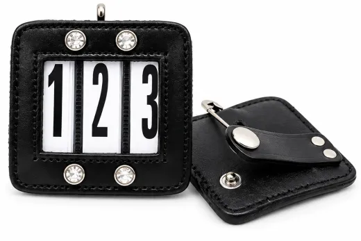 Kopfnummern Black Diamond Kopfnummer Glitzer Leder Startnummern 1 Paar Turnier Nummern Schwarz