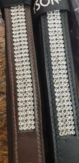 Leder Steigb�gelriemen Glitzer 145 155 165 cm 12 L�cher Braun Schwarz Ledersteigb�gelriemen