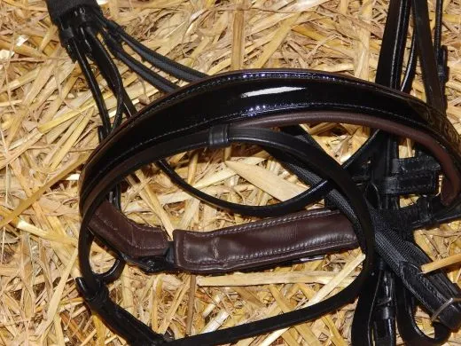 Trense Leder Black Schooki Lack Glitzer Schwarz Braun Cognac NUR NOCH VB WB REST RAUS