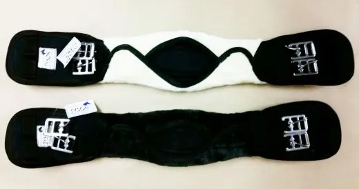 REST RAUS Sattelgurt anatomisch Fell abnehmbar 80 90 cm Schwarz Beige Mink Kunstfell Kurz Gurt Kurzgurt