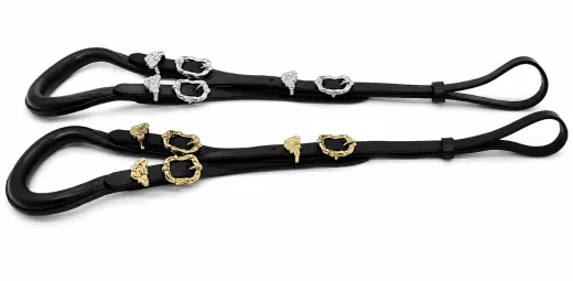 Schweifriemen Leder Minishetty Shetty Welsh Gold oder Silber -Farben Antikbeschl�ge Kurz Schwarz Schweif Riemen