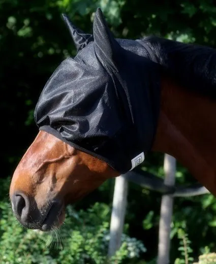 Fliegenhaube Fliegenmaske Pony VB WB Ex Full Kaltblut mit oder ohne Ohren Viel Augenfreiheit Schwarz