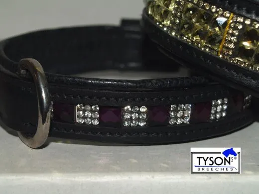 Glitzer Halsband Leder Super Strass Glitzer Goldfarben 3- 5,5 cm Breit Lederhalsband