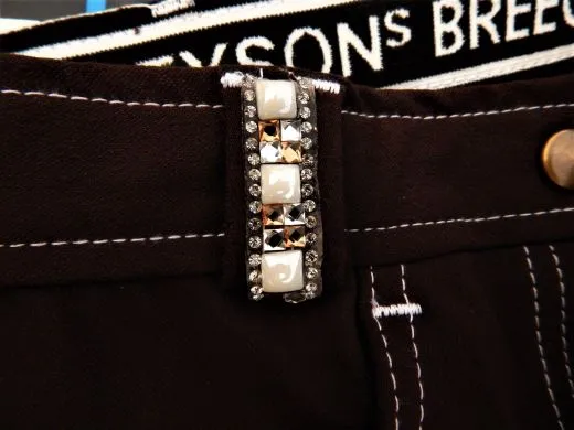 RAUS PREIS Reithose ANNA Vollbesatz Schlupf + Glitzer 36 38 40 42 44 46 48 Kunstleder