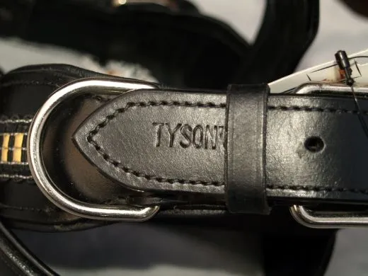 Hundehalsband Lederhalsband LENNY Schwarz Braun M XL BREIT 5,5 / 6,5 cm Halsband Leder Hohe Zugkraft