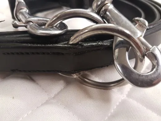 Lederleine Dunkelbraun London Schwarz 2,10 Weiches Leder gro�e Hunde F�hrleine verstellbar