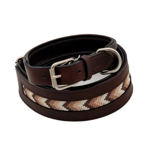 Lederhalsband INDIGO Leder Schwarz o Braun M L XL BREIT Perlen Indianer Halsband Leder Breit