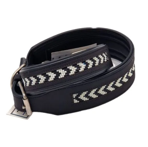 Lederhalsband INDIGO Leder Schwarz o Braun M L XL BREIT Perlen Indianer Halsband Leder Breit