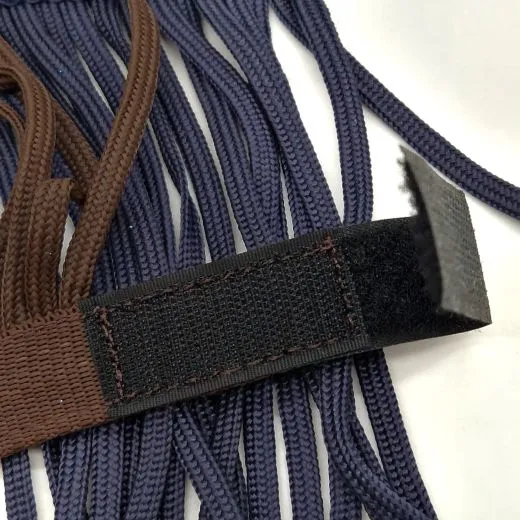 Minishetty Shetty Pony Fliegenband Fliegenfransen Fliegenschutz Blau Braun Fliegenkordeln