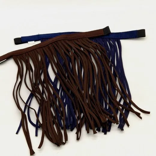 Minishetty Shetty Pony Fliegenband Fliegenfransen Fliegenschutz Blau Braun Fliegenkordeln