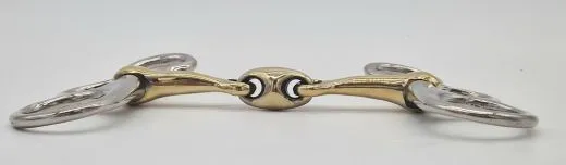 Mini Fahrgebiss Postkandare Minishetty 7,0 - 12,5 cm doppelt gebrochen + Kinnkette