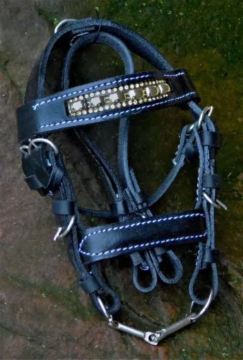 Mini Deko Trense gro� Leder Scharz Silber- Goldfarben Glitzer