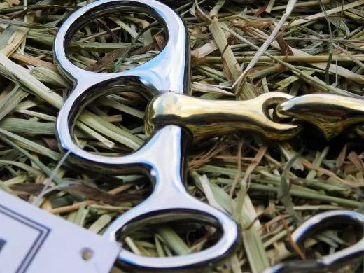 Mini Fahrgebiss Postkandare Minishetty Pelham 7,0 - 12,5 cm dop.gebrochen + Kinnkette