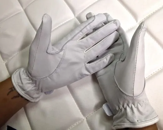 Super Soft Leder Reithandschuhe Wei� Schwarz Handschuhe S M L 6,0 7,5 8,0 Schwarz = B - WARE Nappa